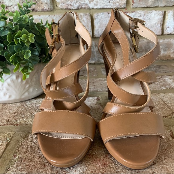 Banana Republic | Tan Leather Strappy Heels | 7 - Picture 2 of 7